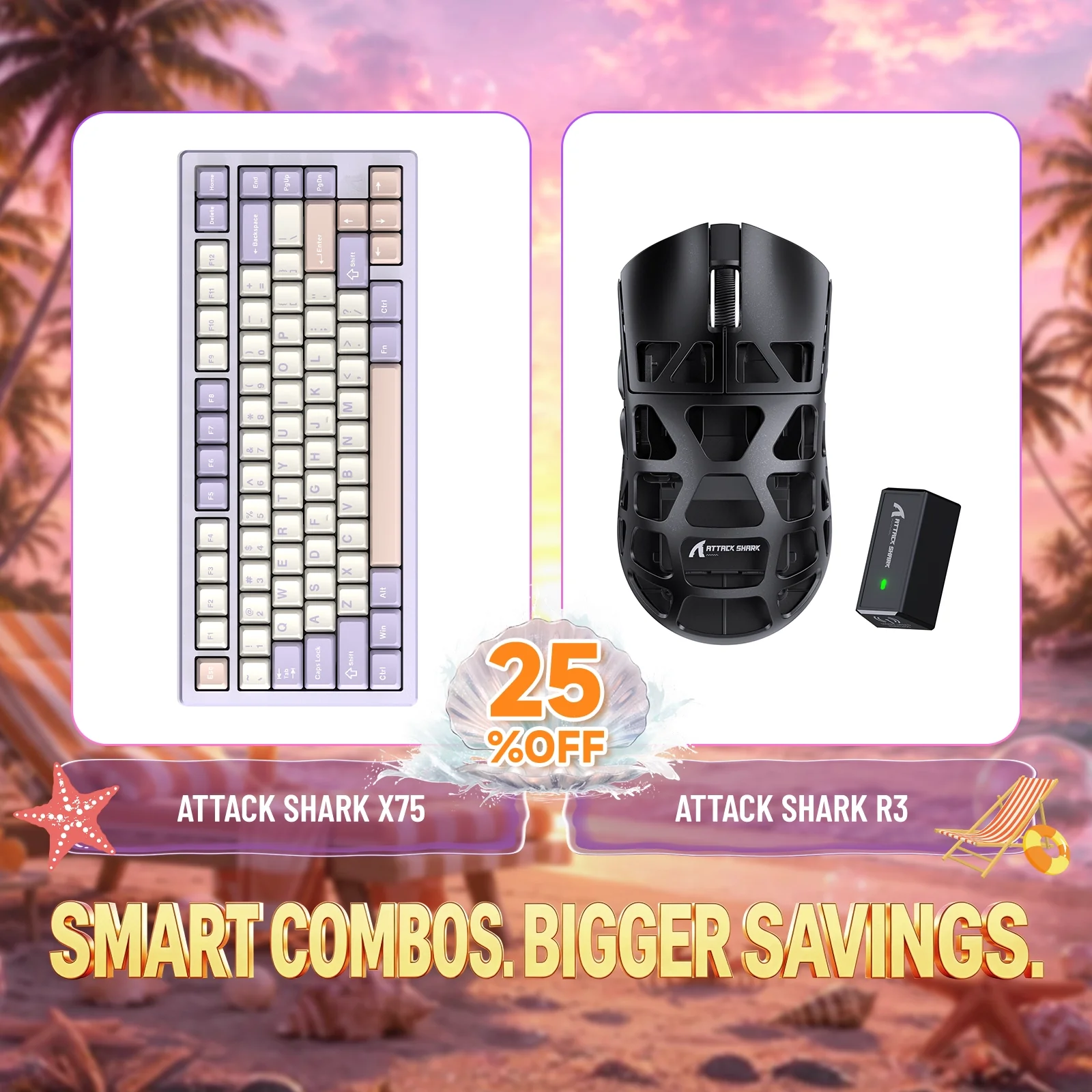 ATTACK SHARK X75 Full Aluminum Keyboard + R3 Magnesium Alloy Gaming Mouse Bundle - Image 5