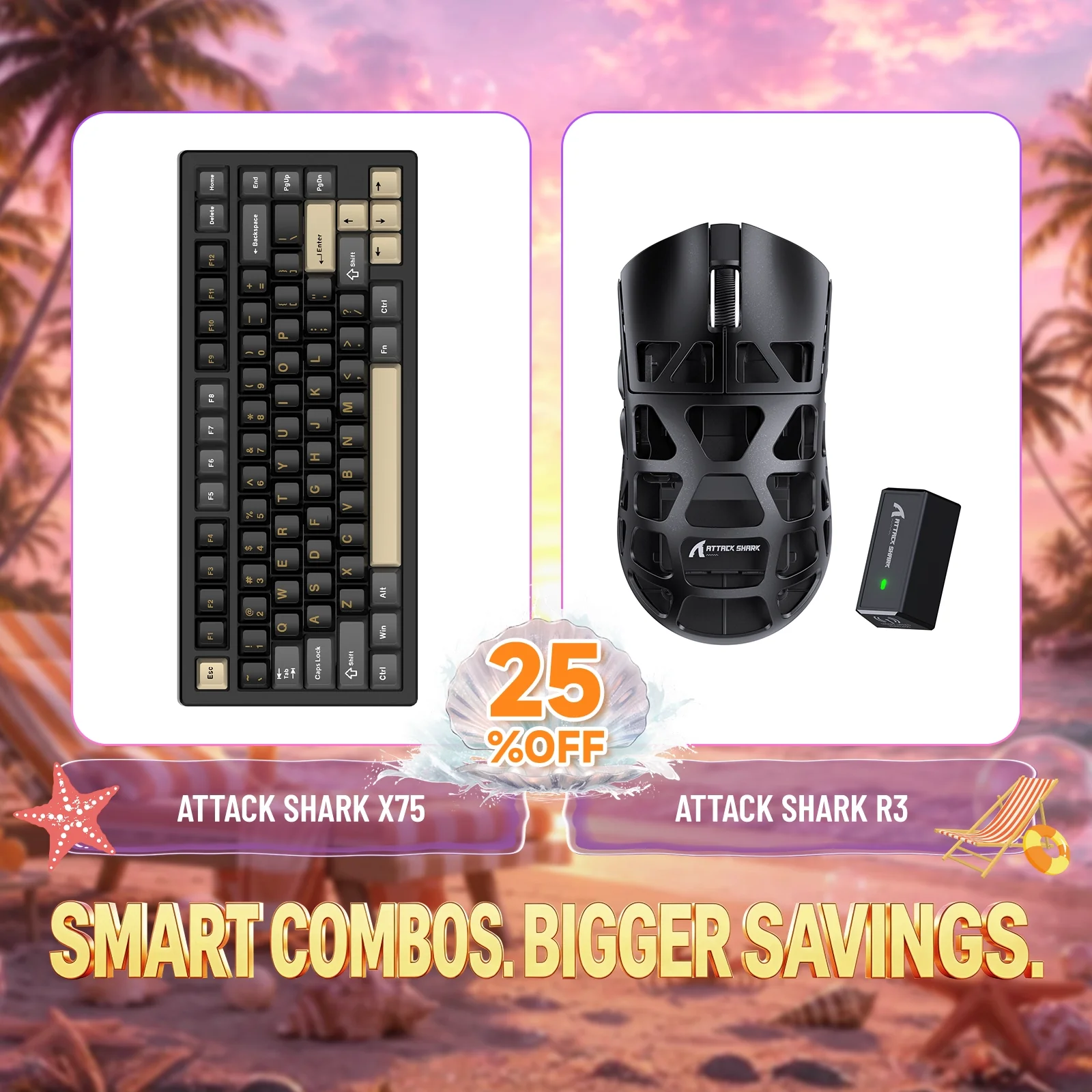 ATTACK SHARK X75 Full Aluminum Keyboard + R3 Magnesium Alloy Gaming Mouse Bundle - Image 6