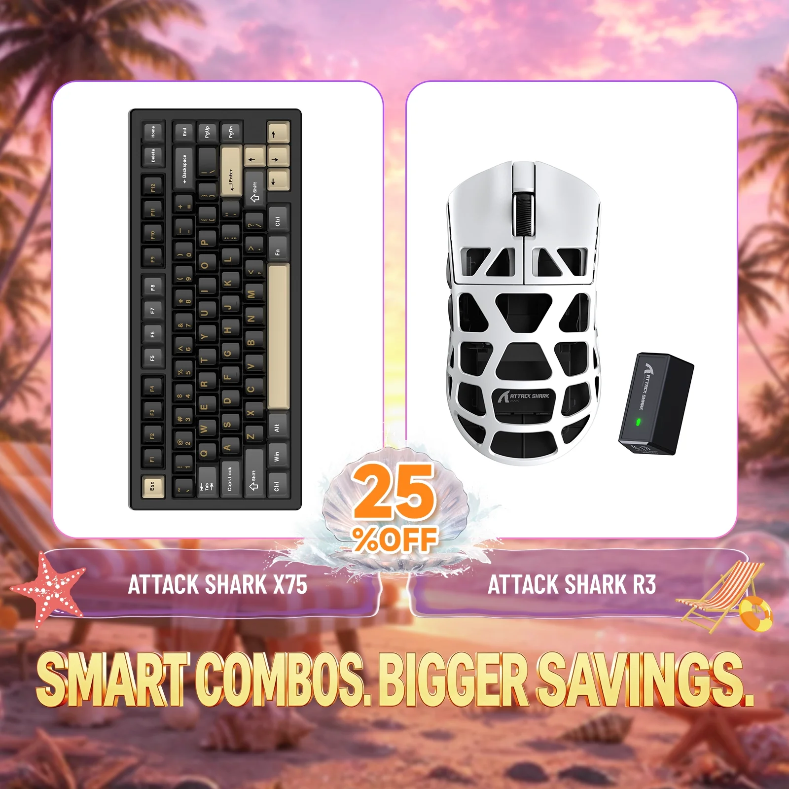 ATTACK SHARK X75 Full Aluminum Keyboard + R3 Magnesium Alloy Gaming Mouse Bundle - Image 7