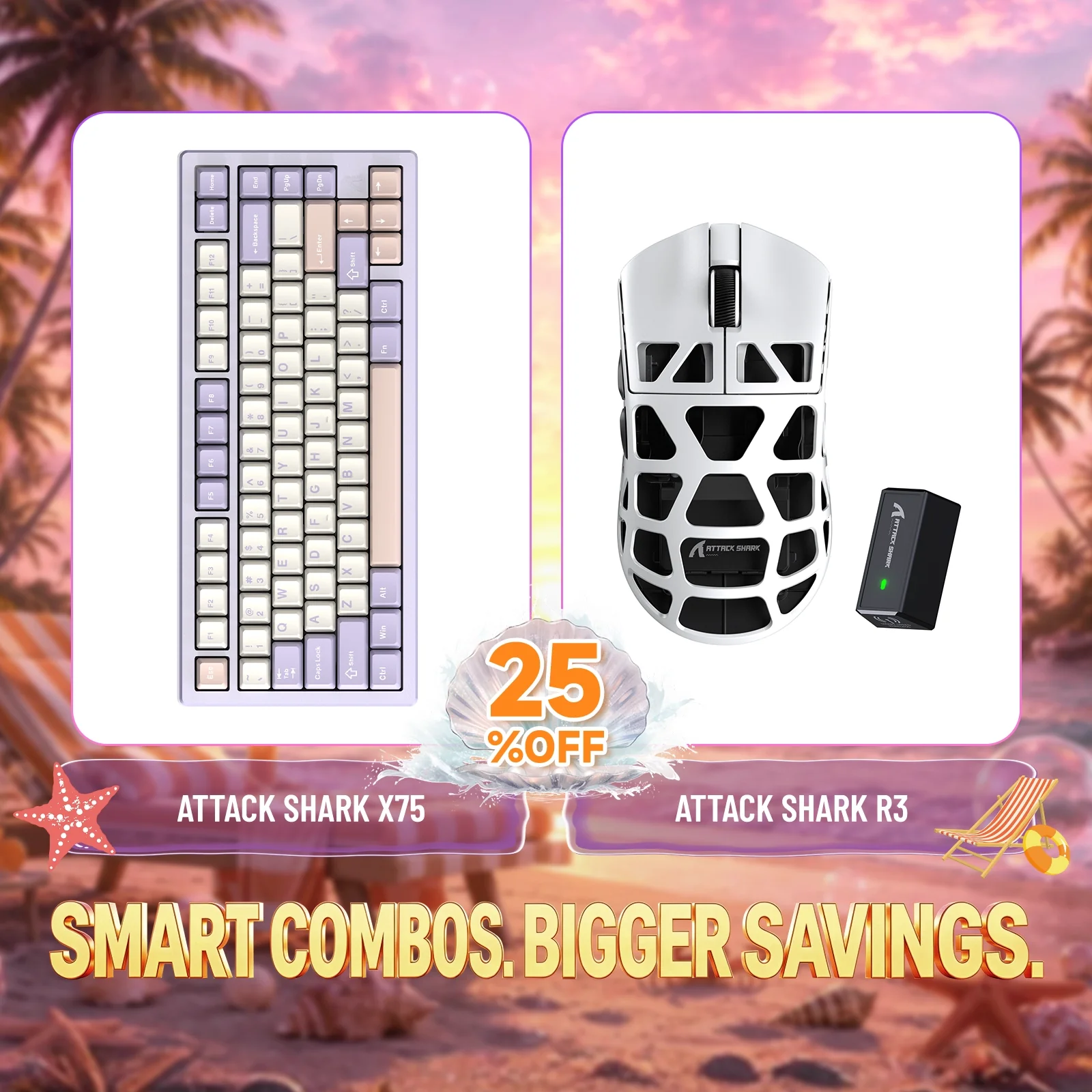 ATTACK SHARK X75 Full Aluminum Keyboard + R3 Magnesium Alloy Gaming Mouse Bundle - Image 8