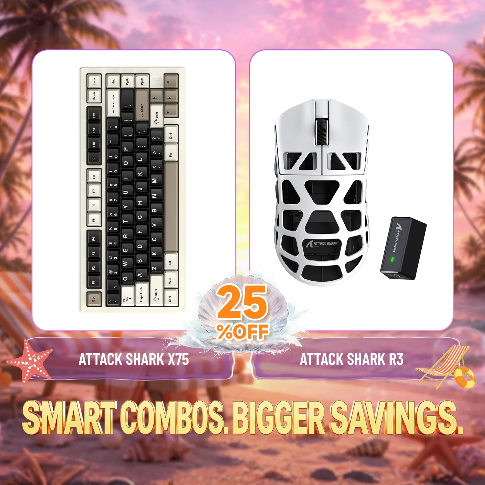 ATTACK SHARK X75 Full Aluminum Keyboard + R3 Magnesium Alloy Gaming Mouse Bundle - Image 9
