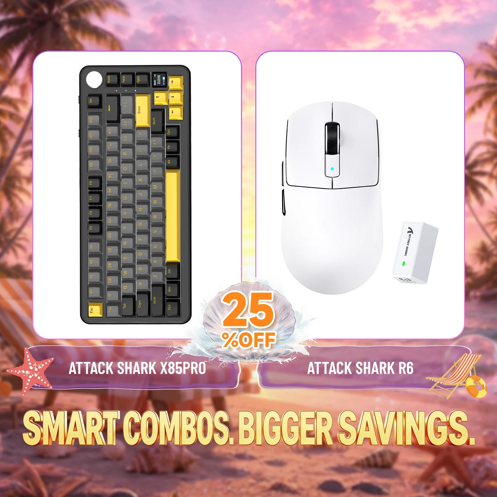 ATTACK SHARK X85PRO Tri-mode Gasket Mechanical Keyboard + R6 Wireless Gaming Mouse Bundle - Image 10