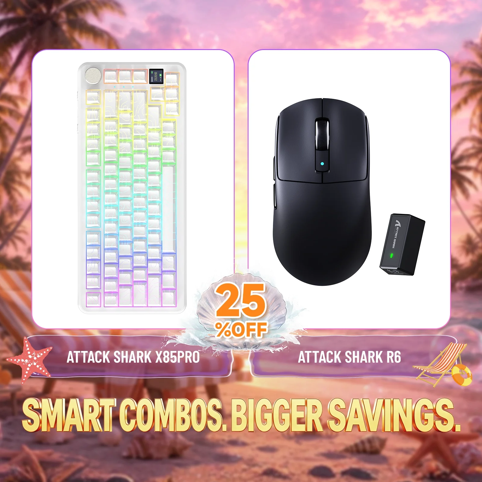 ATTACK SHARK X85PRO Tri-mode Gasket Mechanical Keyboard + R6 Wireless Gaming Mouse Bundle - Image 3