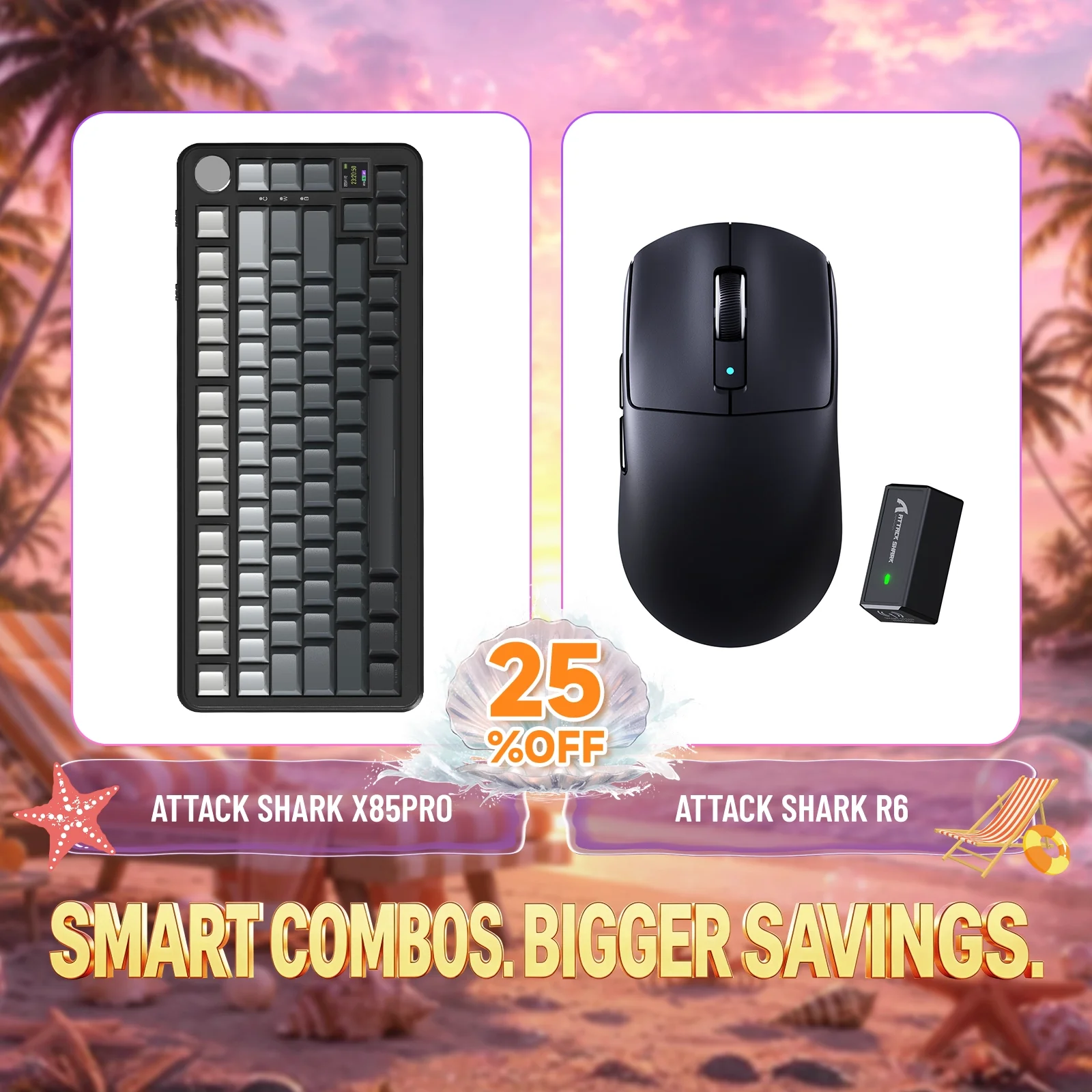 ATTACK SHARK X85PRO Tri-mode Gasket Mechanical Keyboard + R6 Wireless Gaming Mouse Bundle - Image 4