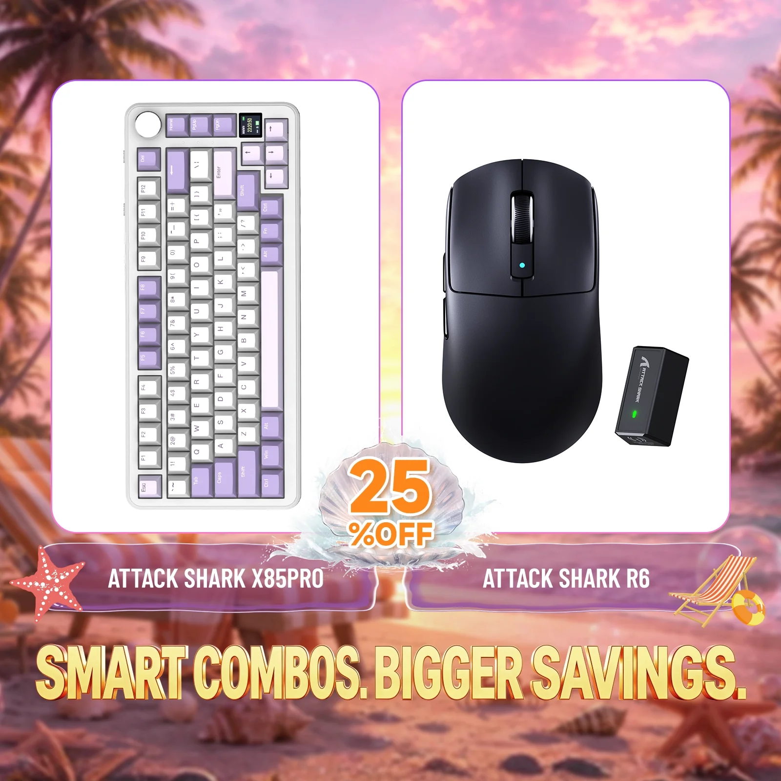 ATTACK SHARK X85PRO Tri-mode Gasket Mechanical Keyboard + R6 Wireless Gaming Mouse Bundle - Image 5