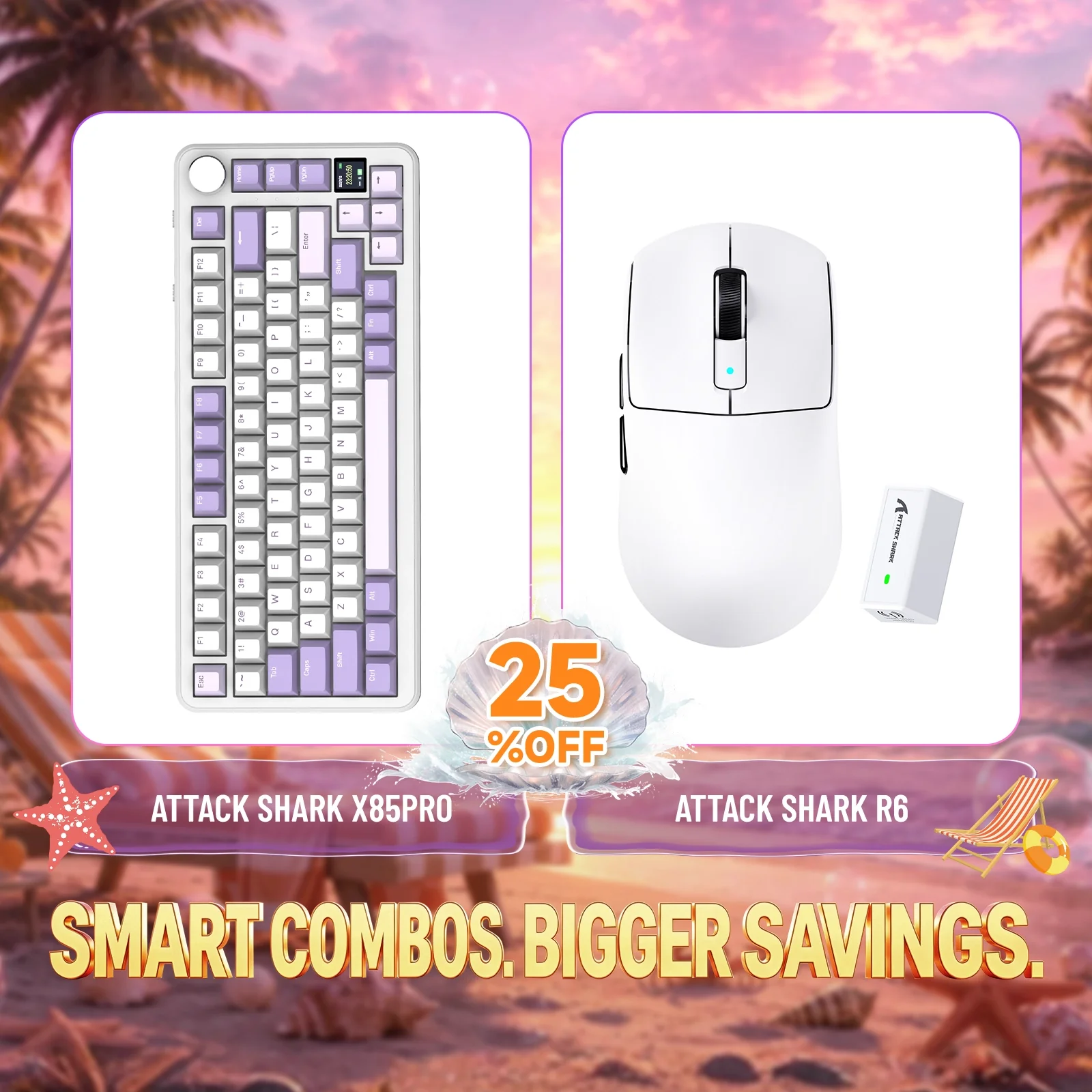 ATTACK SHARK X85PRO Tri-mode Gasket Mechanical Keyboard + R6 Wireless Gaming Mouse Bundle - Image 6
