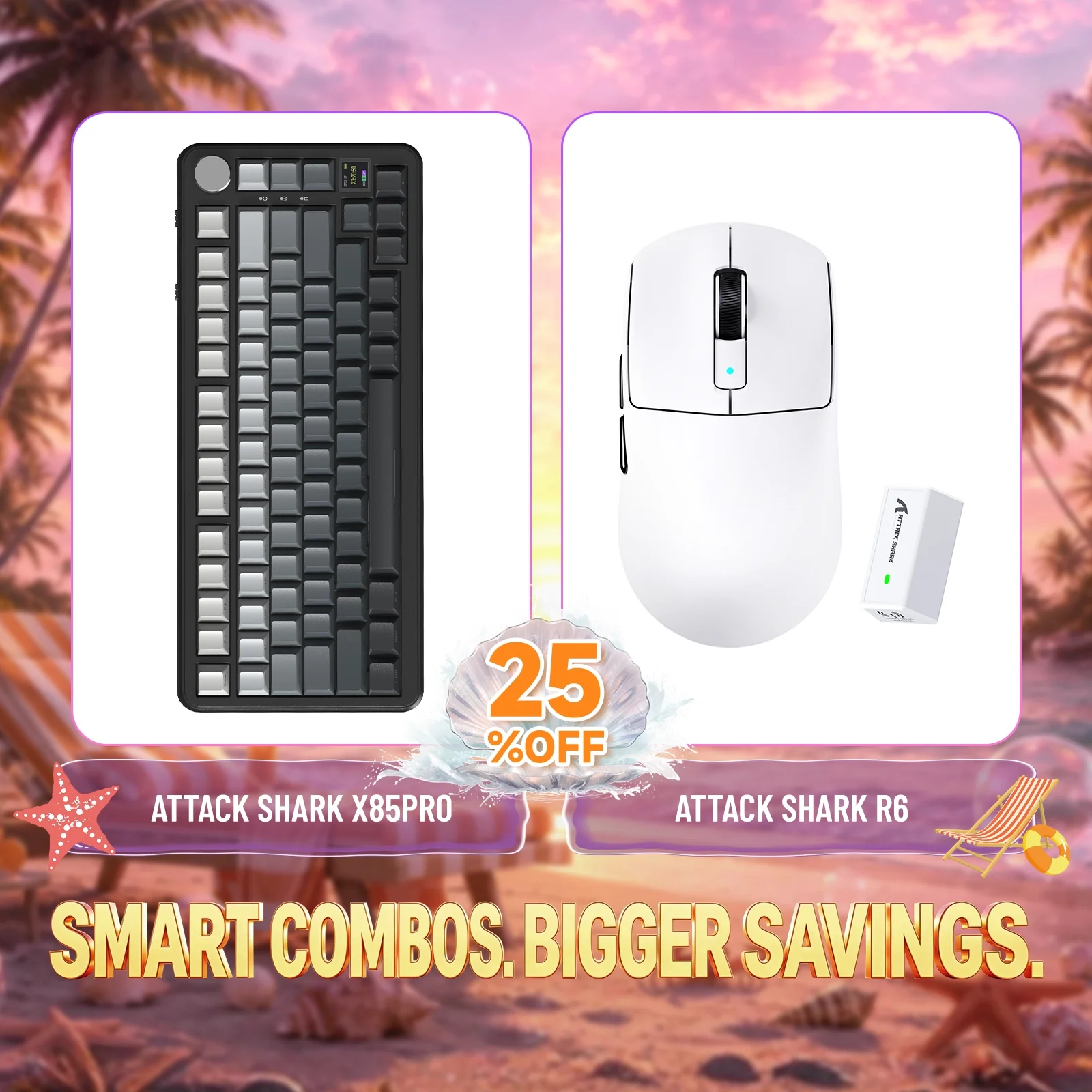 ATTACK SHARK X85PRO Tri-mode Gasket Mechanical Keyboard + R6 Wireless Gaming Mouse Bundle - Image 7