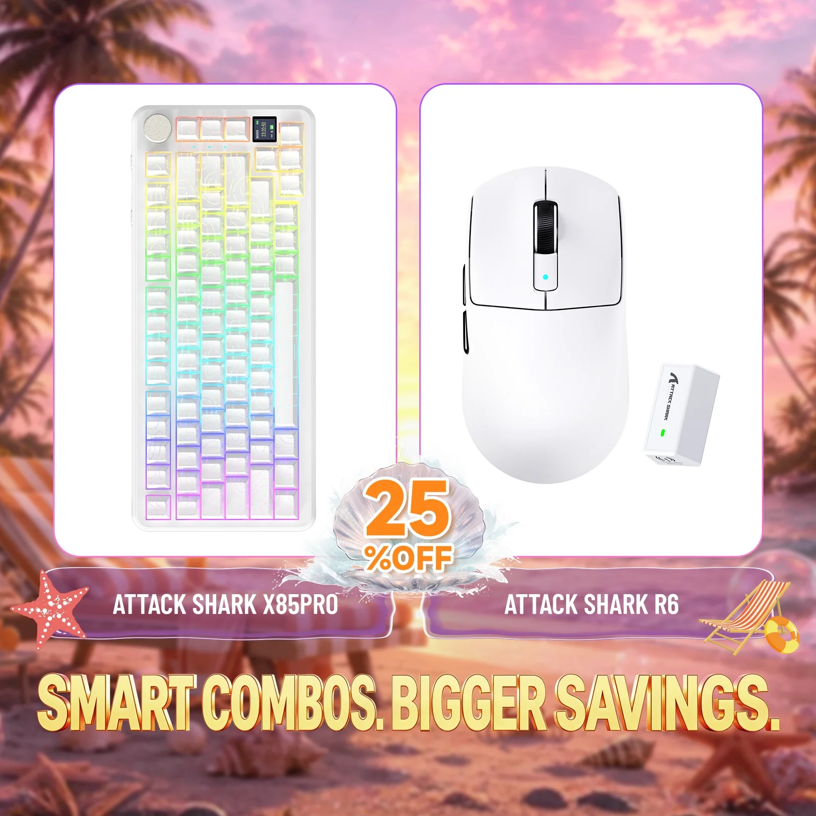 ATTACK SHARK X85PRO Tri-mode Gasket Mechanical Keyboard + R6 Wireless Gaming Mouse Bundle - Image 8
