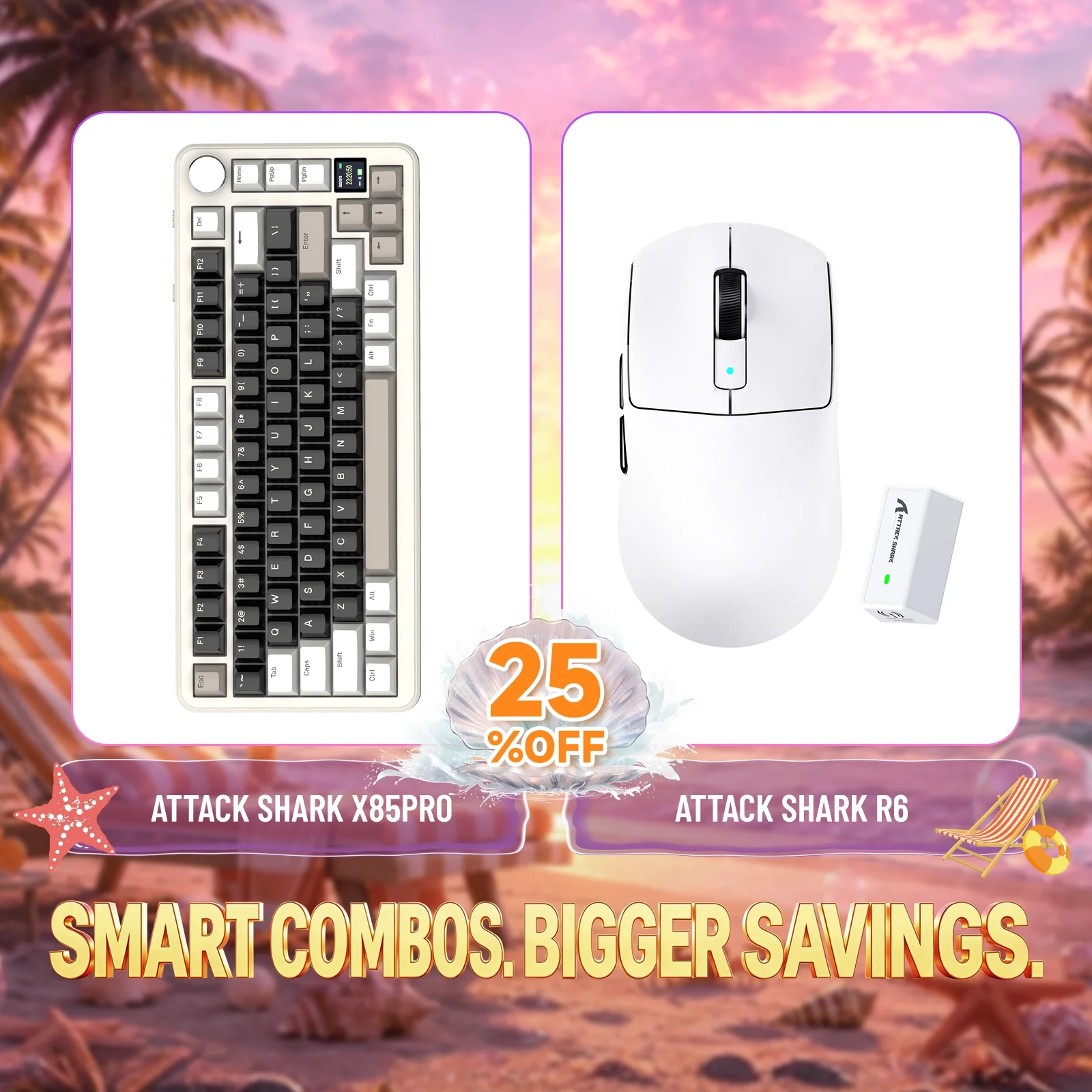 ATTACK SHARK X85PRO Tri-mode Gasket Mechanical Keyboard + R6 Wireless Gaming Mouse Bundle - Image 9