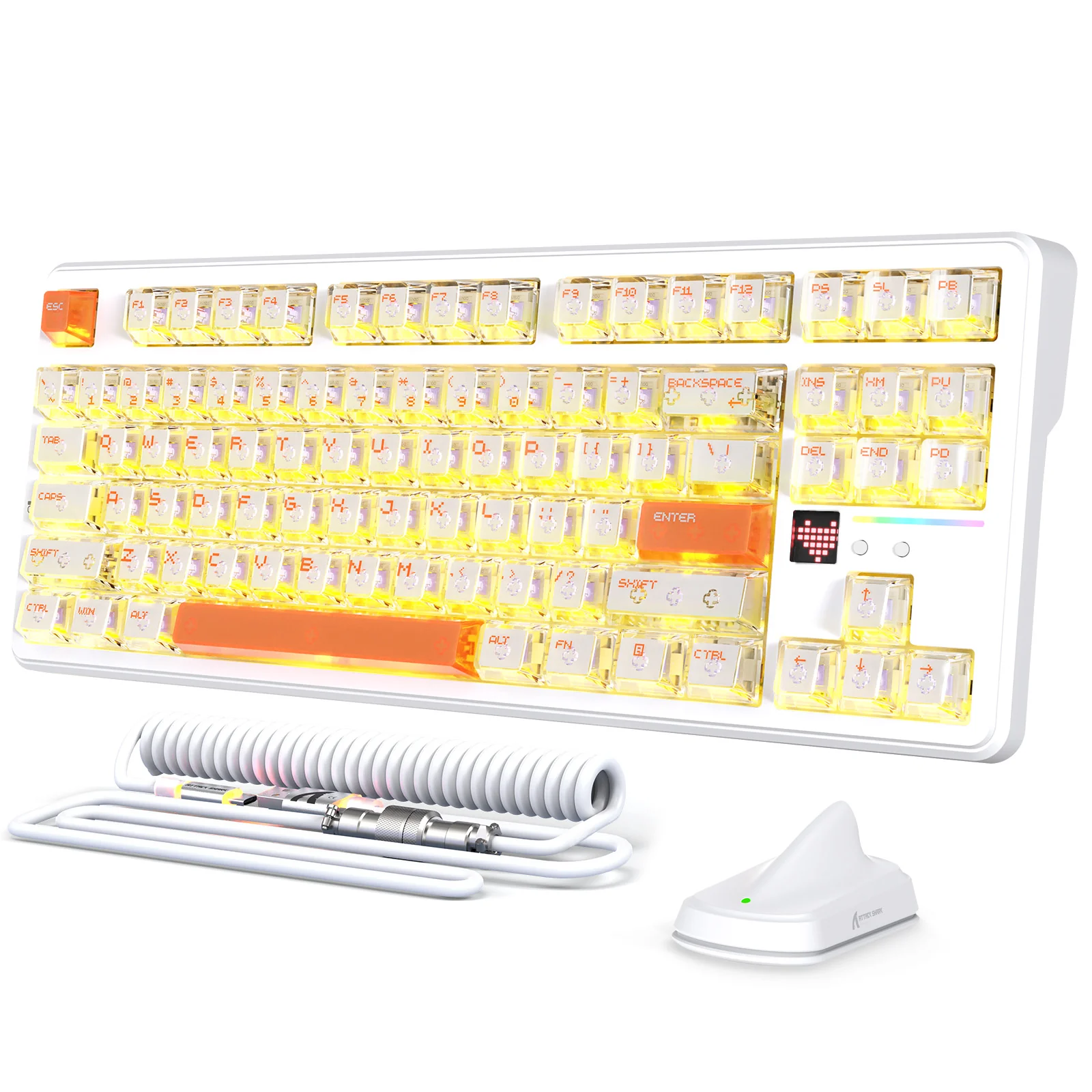 ATTACK SHARK X87 ULTRA Wireless Gaming Keyboard with 8KHz Receiver and RGB Coiled Cable - Image 10