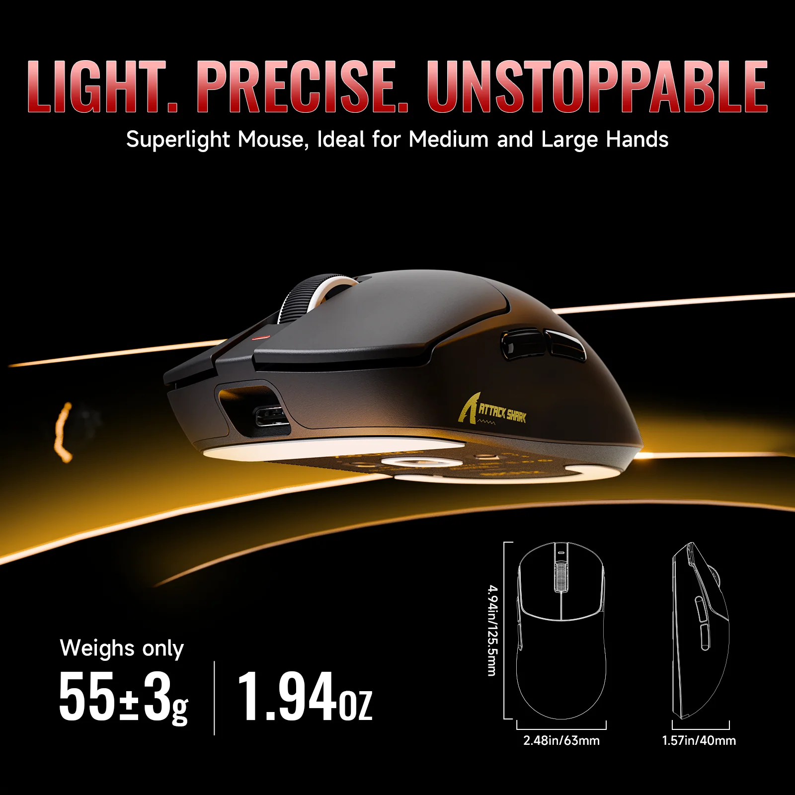 ATTACK SHARK X8 Series Tri-mode Lightweight Wireless Gaming Mouse - Image 11