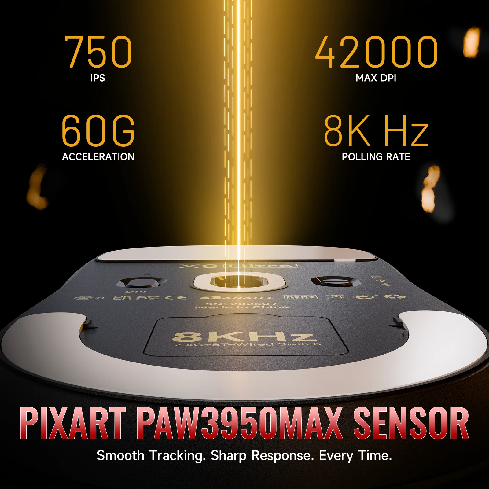 ATTACK SHARK X8 Series Tri-mode Lightweight Wireless Gaming Mouse - Image 14