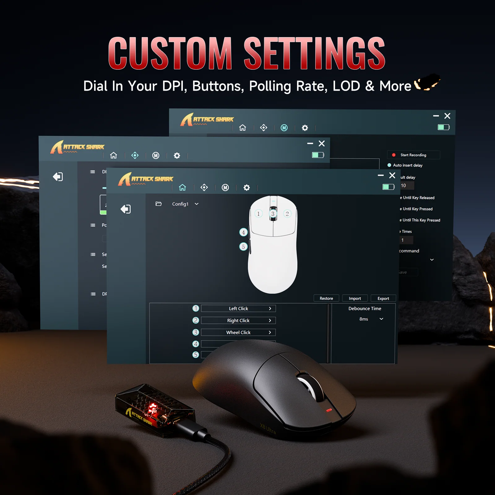 ATTACK SHARK X8 Series Tri-mode Lightweight Wireless Gaming Mouse - Image 17
