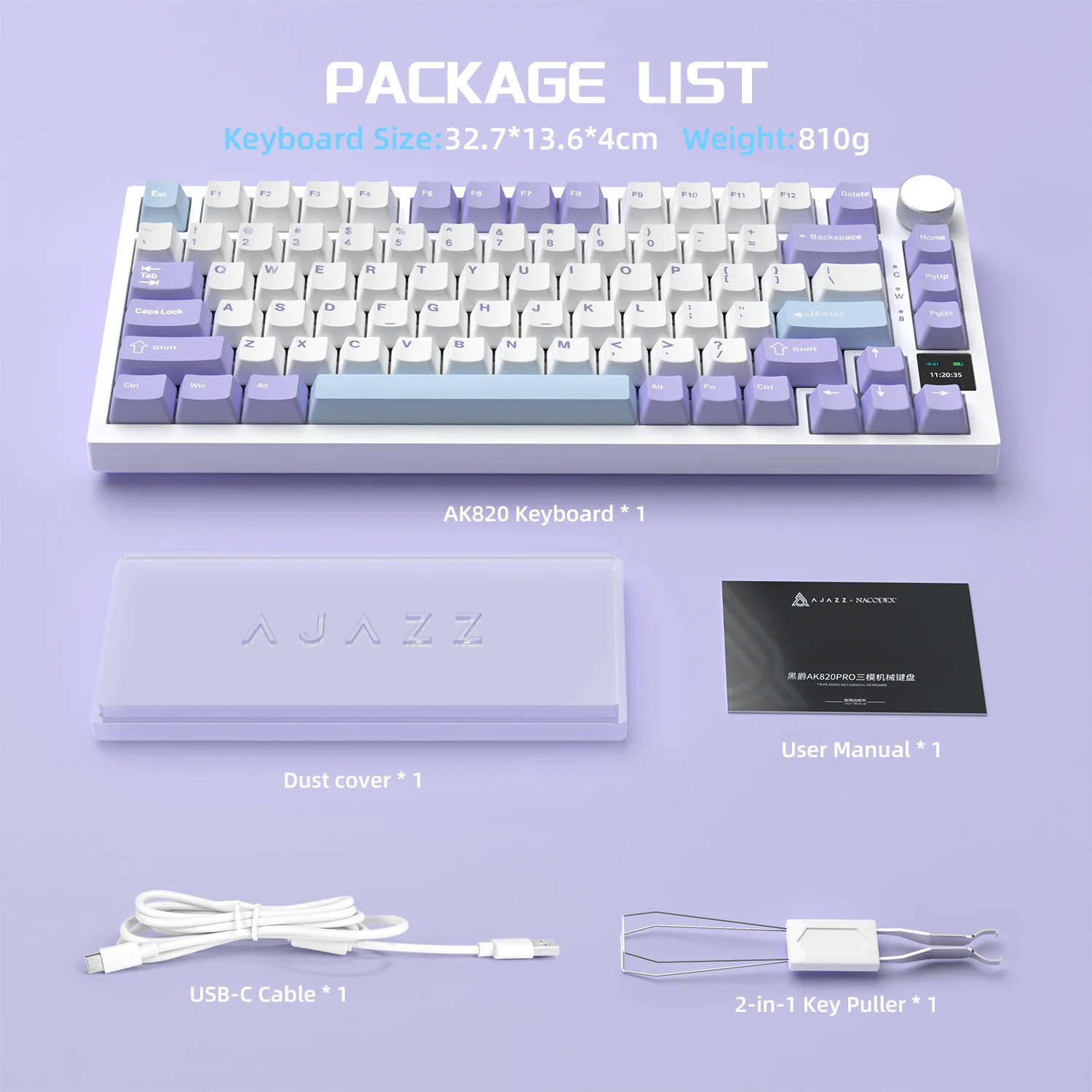 ATTACK SHARK x AJAZZ AK820 Pro Tri-mode Gasket Mechanical Keyboard - Image 17