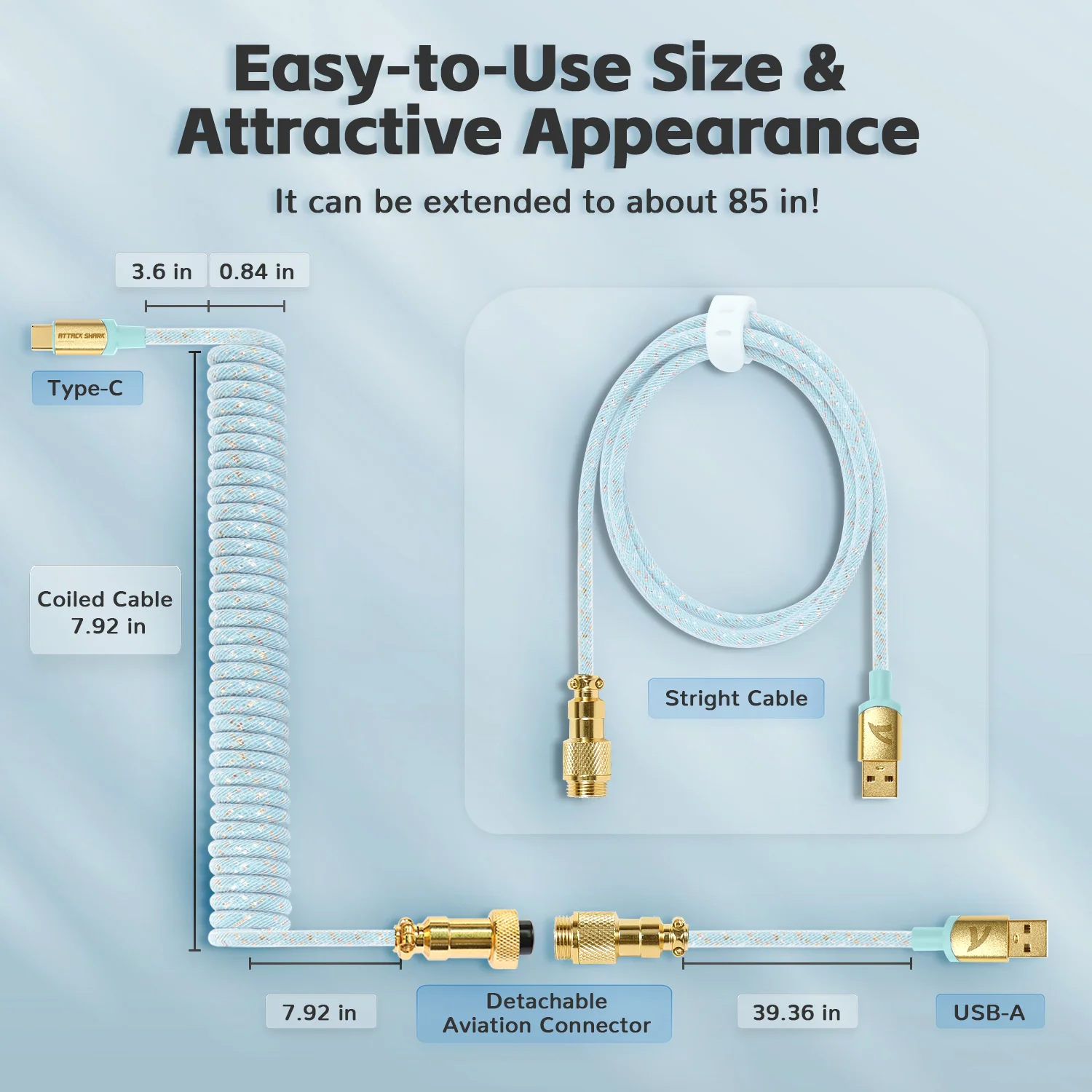 ATTACK SHARK C03 COILED CABLE - Image 68