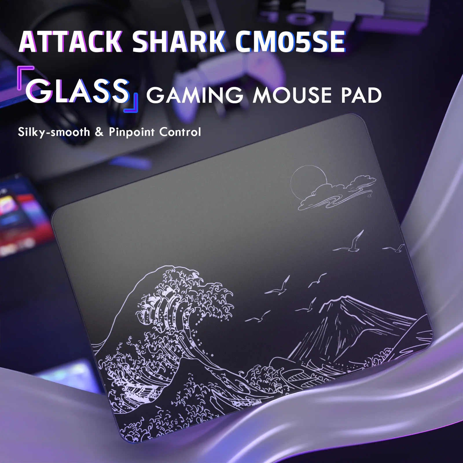 ATTACK SHARK CM05 Tempered Glass Gaming Mouse Pad - Image 112