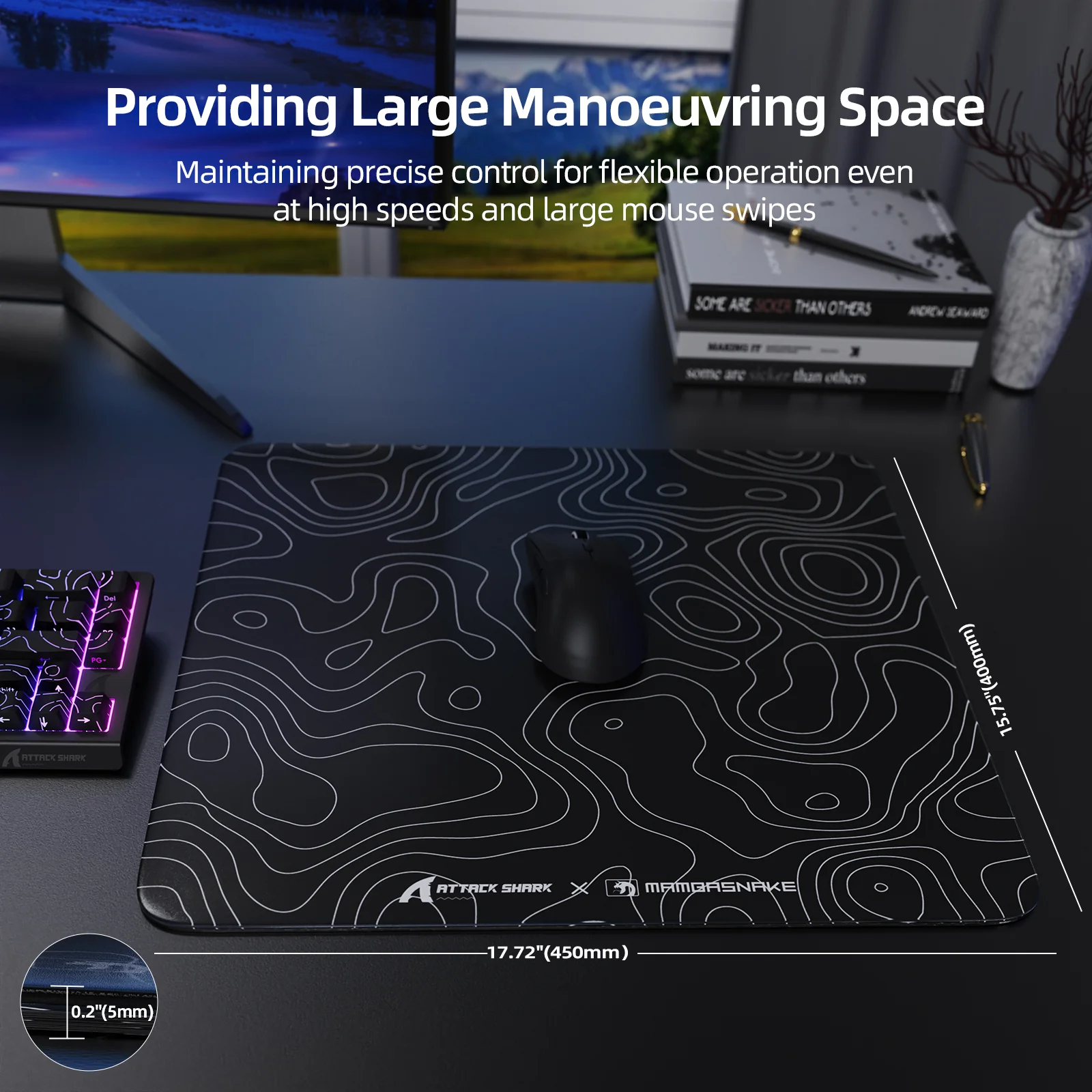 ATTACK SHARK CM05 Tempered Glass Gaming Mouse Pad - Image 15