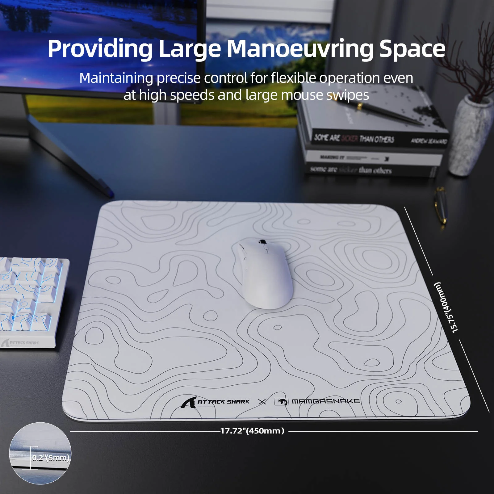 ATTACK SHARK CM05 Tempered Glass Gaming Mouse Pad - Image 23