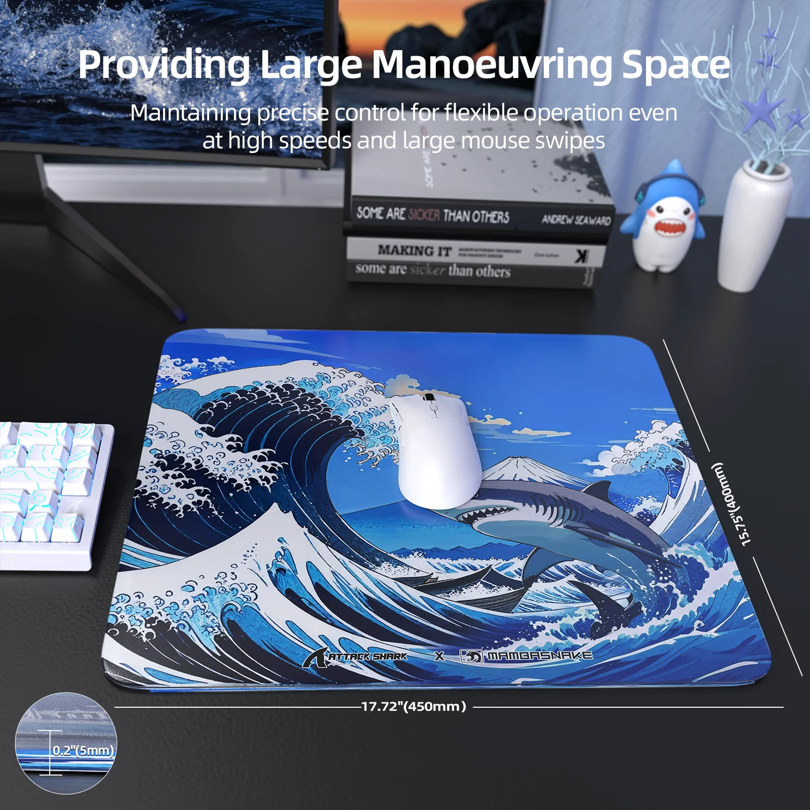 ATTACK SHARK CM05 Tempered Glass Gaming Mouse Pad - Image 31