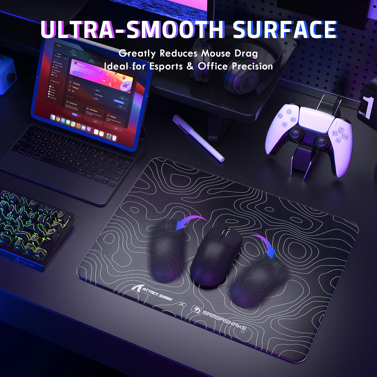 ATTACK SHARK CM05 Tempered Glass Gaming Mouse Pad - Image 66