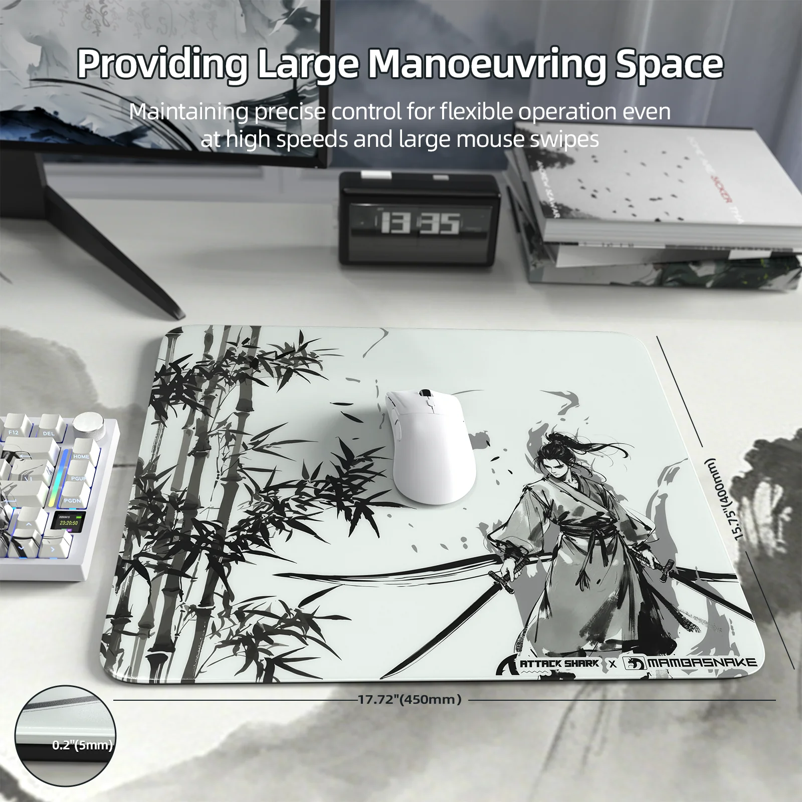 ATTACK SHARK CM05 Tempered Glass Gaming Mouse Pad - Image 7