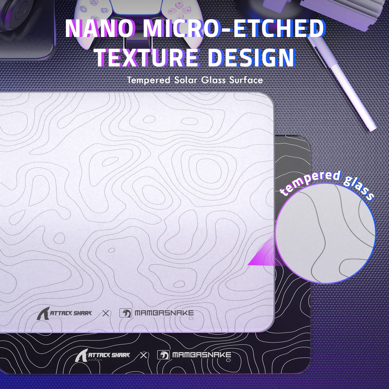ATTACK SHARK CM05 Tempered Glass Gaming Mouse Pad - Image 77