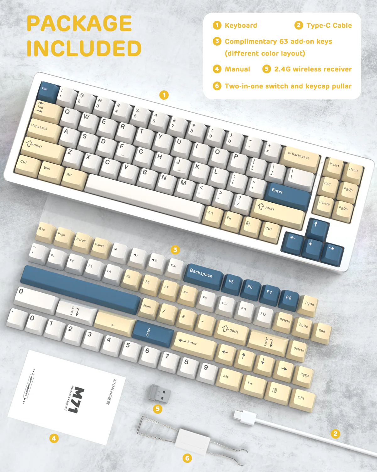 ATTACK SHARK x XINMENG M71 Knob CNC Aluminum Wireless Mechanical Keyboard - Image 9