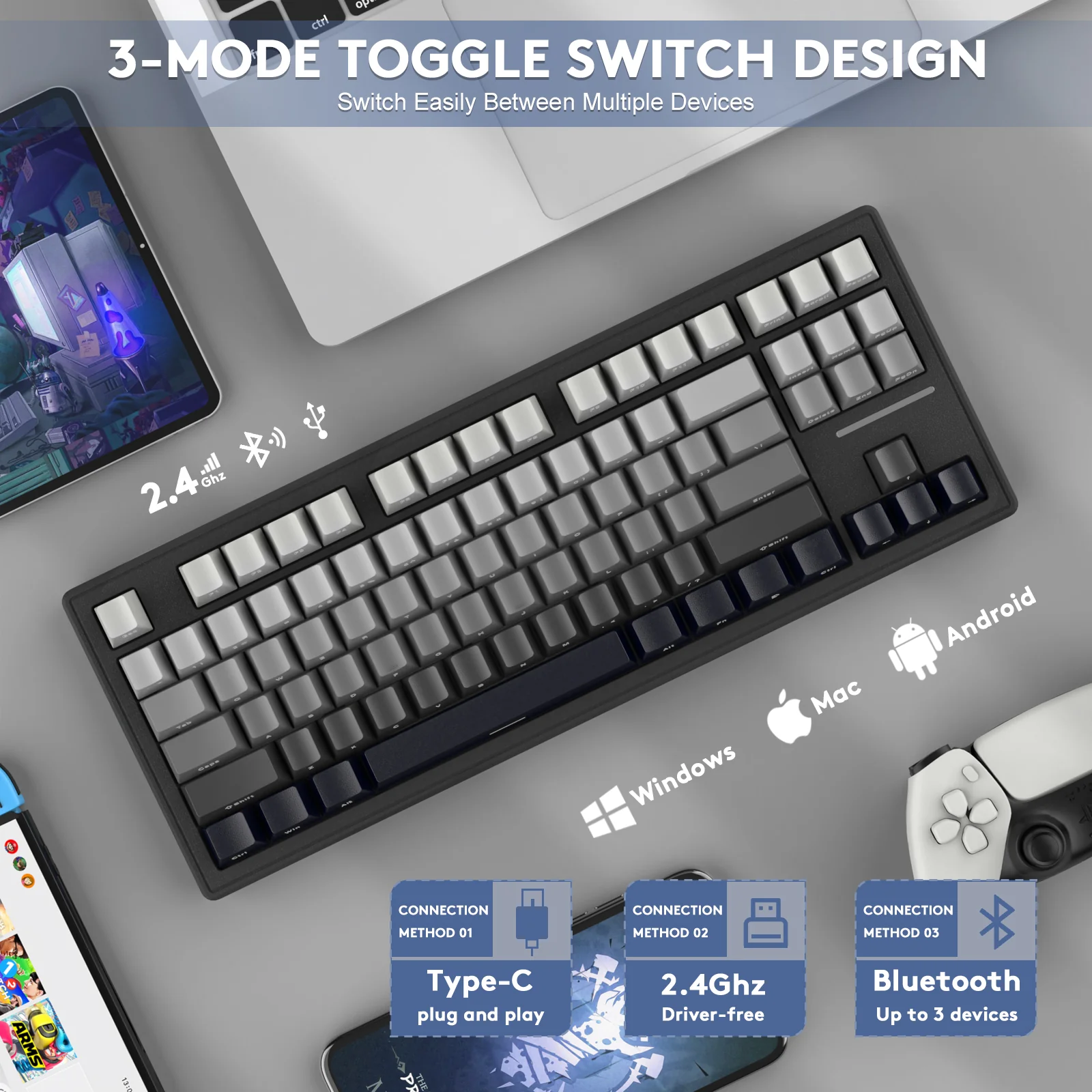 ATTACK SHARK M87 Wireless Mechanical Keyboard - Image 3