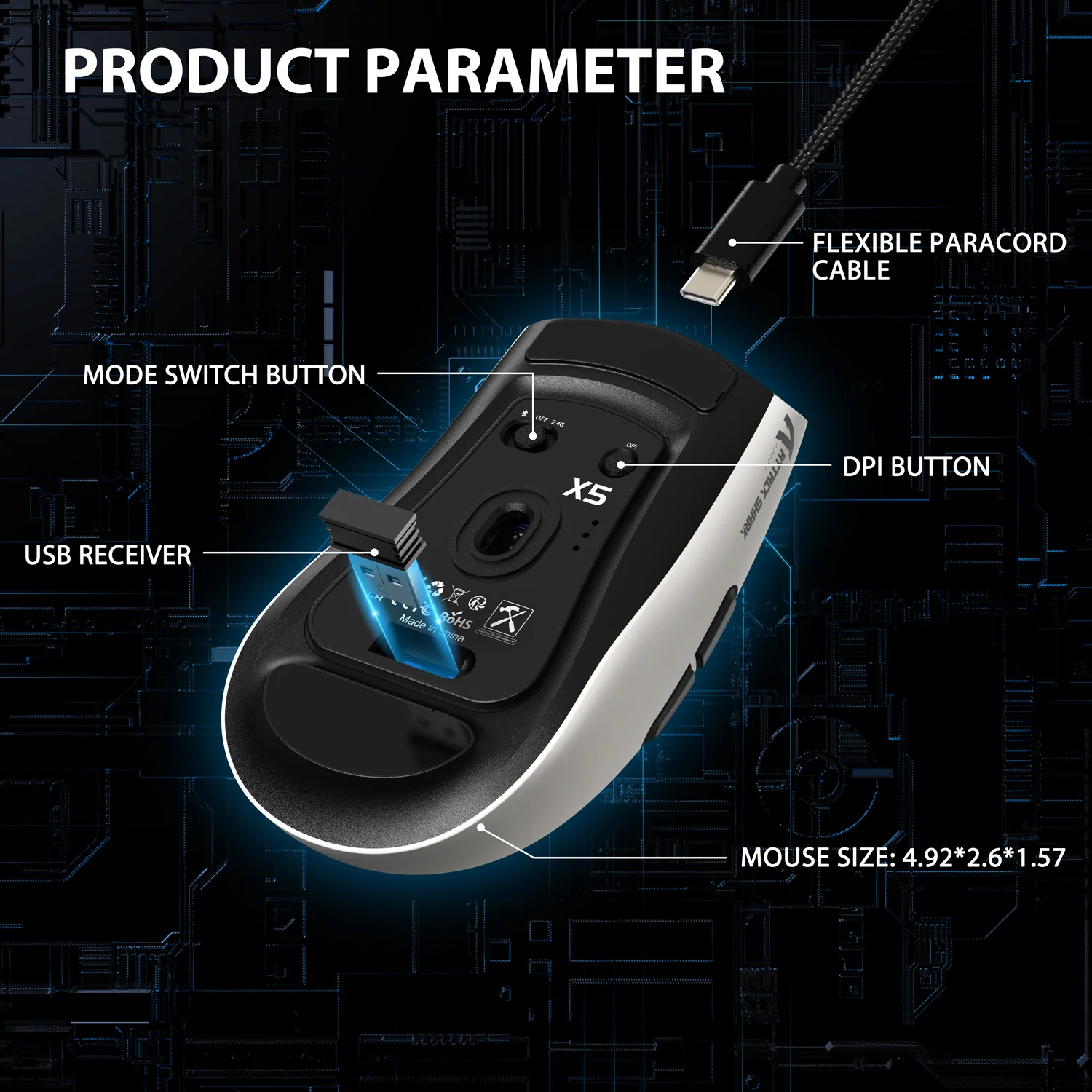 ATTACK SHARK X5 Wireless Gaming Mouse - Image 24